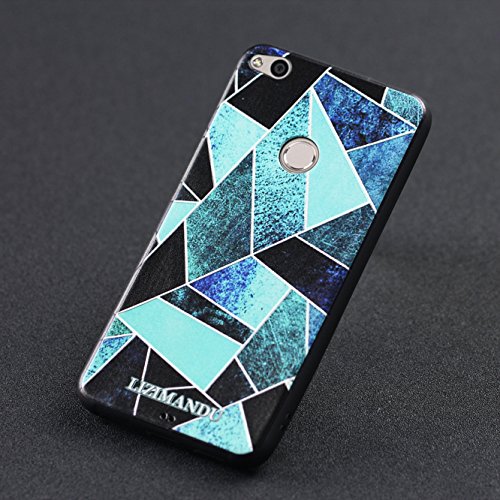 Huawei P8 Lite 2017 Funda Lizimandu 3D Patr  n Protectiva Carcasa de Silicona Gel TPU estrecha Case Cover Para Huawei P8 Lite 2017 Fragmento De Verde Green Fragment 