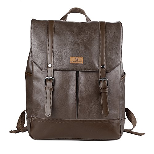 Koolertron Kunstleder Rucksack Vintage Schulranzen Schultasche Laptop Wanderrucksack Hiking Backpack Damen Herren f  r Camping Reise Geeignet f  r Ace