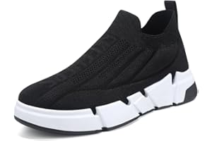 Padgene Mens Trainers Running Shoes Slip On Walking Shoes Loafers Ligthweight Breathable Fashion Casual Sneaker Comfortable Tennis Mesh Shoes Athletic Fitness Trainers Outdoor Flat Shoes for Jogging