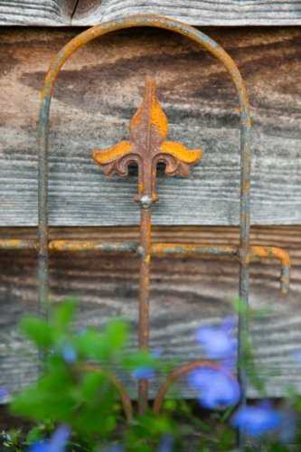 Nostalgischer Metallzaun / Beetzaun H: 80cm, Rost / Roheisen – Verlängerbar - 3