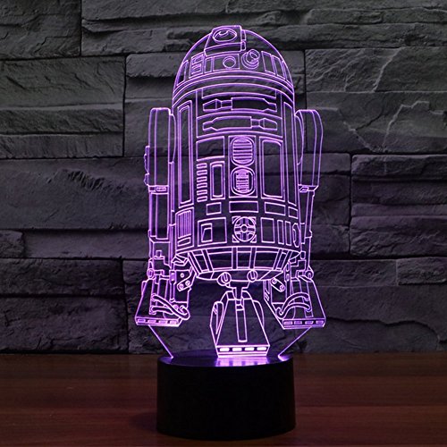 SmartEra® Star Wars Force Awaken 7 Farbwechsel Roboter R2D2 Touch-3D optische Täuschung LED-Schreibtischlampe - 3