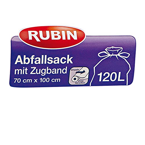 Zugband Müllsäcke – 120 Liter (30 Stück) – Für Haushalt und Büro – Reißfest und Flüssigkeitsdicht – 3er Pack (3×10 Stück) – Recyclebar – Besonders klein verpackt - 3