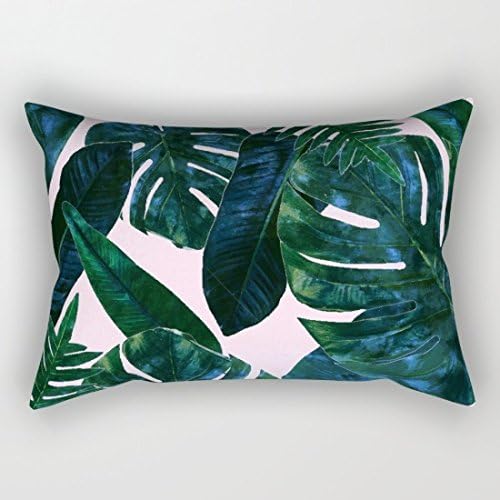 Large Banana Leaves Canavs Rectangle Pillow Covers Decorative Cushion Covers 12 x 20 for Living Room Decor