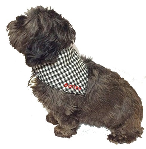 Spoilt-Rotten-Black-Gingham-Dog-Bandana