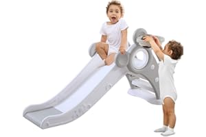 YOLEO Toboggan pour Enfants avec Panier de Basket, Jeu d'Extérieur et l'Intérieur pour Bébé, Maternelle, Stable, Sûr, Grand et Largeur 115x66x125cm (jusqu'à 25 kg)