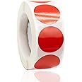 Coloured Dot Stickers 500 Pcs 25mm Red Self Adhesive Circle Sticky Dot Labels Round Coding Stickers Labels Glossy Paper Stickers for DIY Crafts Gift Bags Cards Envelope