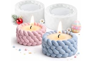 ‎KZXCVS 2er Set Kerzenhalter Silikonform, Silikon-Gießformen für Kerzen & Blumentöpfe Teelichthalter Formen für Beton/Gips/Epoxidharz, wiederverwendbare Gießformen Silikon (A)