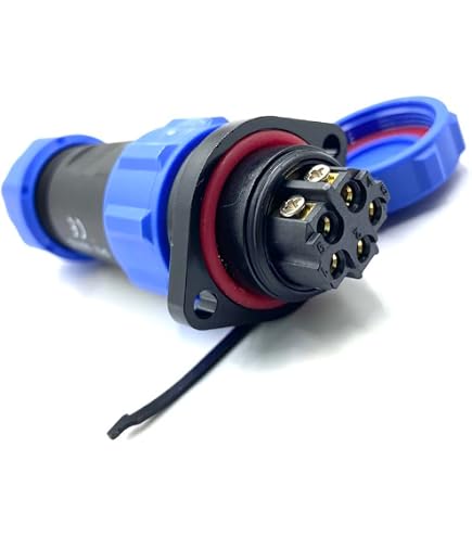 5 Connettori Aeronautici SP17 A 4 Poli IP68 Impermeabili – 500V 5A, Senza Saldatura, Con Crimpatura A Vite Per Cavo 18 AWG