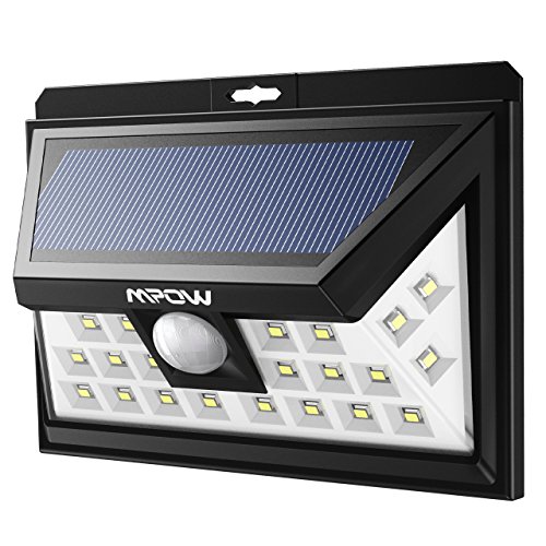 Outdoor Solar-Sicherheits-Licht Solar MPOW 24 LED-Licht drahtloses wasserdicht Sicherheits-Bewegungs-Sensor-Licht für Patio, Deck, Hof, Garten, Auffahrt, Außenwand mit 3 Modi Bewegung aktiviert, Weitwinkel-Sensor