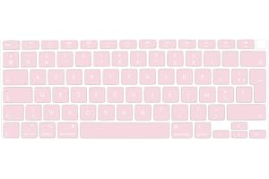 Digi-Tatoo Film de Protection du Clavier，Compatible avec Le Clavier MacBook Air 13 Pouces avec M1 Chip (A2337) en 2021/MacBook Air 13 Pouces en 2020(A2179), AZERTY French Layout,Silicone Couleur Rose