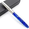 JINHAO 51A Celluloid Acrylic Fountain Pen Steel Cap (Phantom Blue, Extra Fine Nib 0.38mm)