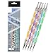 Premium Quality Professional Nail Art Set of 5 Double Ended Nail Art Dotting and Marbling Tools / Accessories With 10 Dot Sizes By VAGA