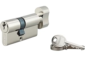 Cilindro europeo per serratura a pomolo SA 35Bx25mm, anti estrazione, nichel, 3 chiavi - THIRARD