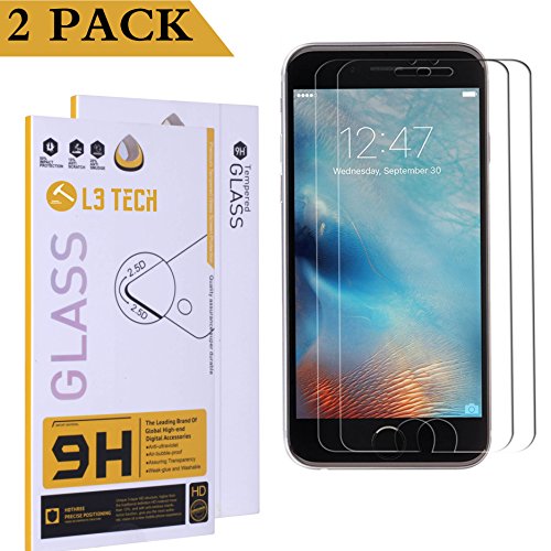(2 Pack) iPhone 6s/6 Screen Protector with 0.3mm Thickness Ultra Thin Anti-scratch, L3 Tech Premium Tempered Glass Screen Protector (4.7 inch) for Apple iPhone 6s/6[Lifetime Warranty]
