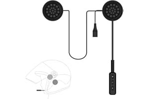 Docooler Auriculares de Casco para Motocicleta, Bluetooth 5.0+Auriculares EDR, inalámbricos, Manos Libres, con micrófono Music Call Control