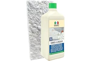 MARBEC GRES LINDO 1LT + TAMPONE IN MELAMINA Detergente per pavimenti in gres porcellanato pulisce sgrassa senza residui. Mantiene pavimenti e fughe pulite. Ideale per Uso Quotidiano.