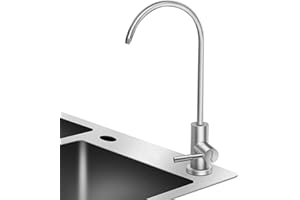 Frizzlife Robinet d'eau potable compatible avec la plupart des systèmes de filtration de l'eau à osmose inverse en acier inoxydable SUS304 sans nickel brossé sans plomb