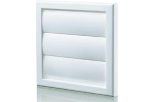 BLAUBERG UK Blauberg White Gravity Grille 100 mm - 4 inch External Ducting Air Vent with Round Spigot and Non-Return Gravity Shutters for Kitchen Ceiling Extractor Fans Bathroom Ventilation Duct Fan Cover