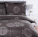 AmazonBasics Parure de lit avec housse de couette en microfibre, 200 x 200 cm, Gris (Industrial Grey)