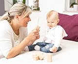 CreaBLOCKS Holzbausteine natur Kleinkindpaket 54 unbehandelte Bauklötze ab 6 Monate Made in Germany - 