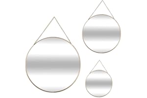 ATMOSPHERA CREATEUR D'INTERIEUR - Set di 3 specchi Rotondi Dorati d20 24 d29cm