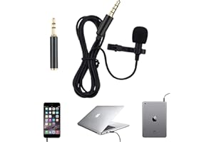 Bolwins P85CS Lavalier - Micrófono Universal Externo de 3,5 mm para Smartphone, Tableta, Ordenador, Portátil, Micrófono para Coche, Estéreo, Micrófono Portátil Profesional