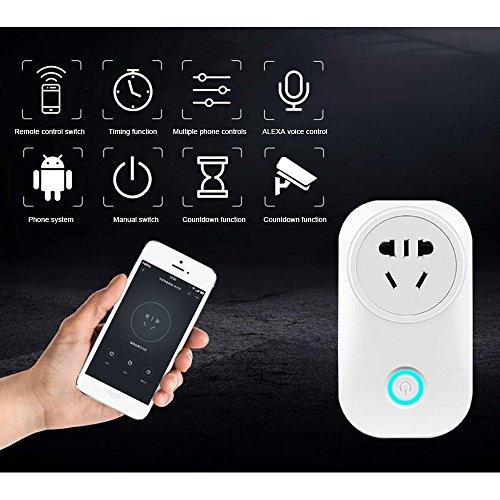 Preisvergleich Produktbild Bainuojia WLAN Steckdose Intelligente Smart Plug mit Fernsteuerung inkl Zeitsteuerung Energiesparfunktion Kompatibel mit Alexa [Echo, Echo Dot] mit App Steuerung überall und zu jeder Zeit