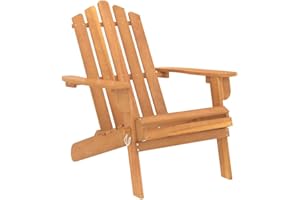 vidaXL Bois d'Acacia Massif Chaise de Jardin Adirondack Fauteuil de Jardin Chaise de Patio Siège de Terrasse Fauteuil d'Extérieur Siège de Jardin