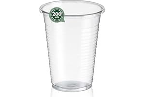 Maxi Products - 200 gobelets en plastique réutilisables - 200 cc - Verres recyclables - Haute résistance - Verres incassables - Célébrations - Gobelets à café - Gobelets rafraîchissants - Incassables
