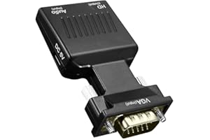 OcioDual Adattatore da VGA Maschio a HDMI Femmina Nero Convertitore Video Audio Full HD 1080p per PC Computer Laptop TV Monitor