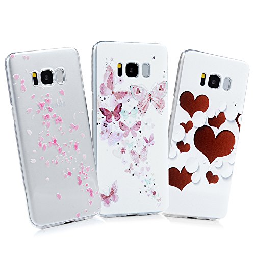 Samsung Galaxy S8 Hardcase Galaxy S8 Case Hülle YOKIRIN Utra Slim PC Case Cover Schutzhülle Handyhülle Hart Voll Hemming Handytasche Etui Transparent Durchsichtig Rahmen Tasche Handycase Backcover Schale Muster:Pink petals