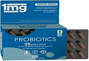 1mg Probiotics 25 Billion CFUs 14 Live Probiotic (60 Capsule)