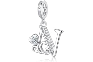 TIZU Letter Charms for Pandora Bracelets Silver Alphabet Initial Charms Bead Pendant Jewelry Gift for Women Girls
