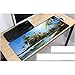 Produktbild Lbonb 900X400X2Mm Große Overlock Wasser Strand Ozean Palmen Benutzerdefinierte Druck   Mauspad Naturkautschuk Mousepad