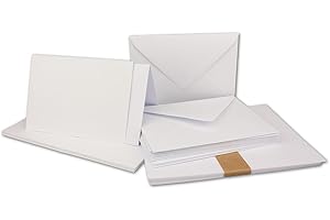 ‎FARBENFROH BY GUSTAV NEUSER 100x Faltkarten SET DIN A6/C6 mit Brief-Umschlägen in Hochweiß/Kristallweiß - inklusive Einleger - 14,8 x 10,5 cm - Premium Qualität - FarbenFroh