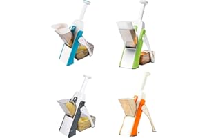 CLASHOP Mandolina Affettatrice Manuale Multifunzione, per taglia verdure verticale professionale con Spessore regolabile, Patate, Cipolla, Frutta, Cutter Kitchen,COLORE