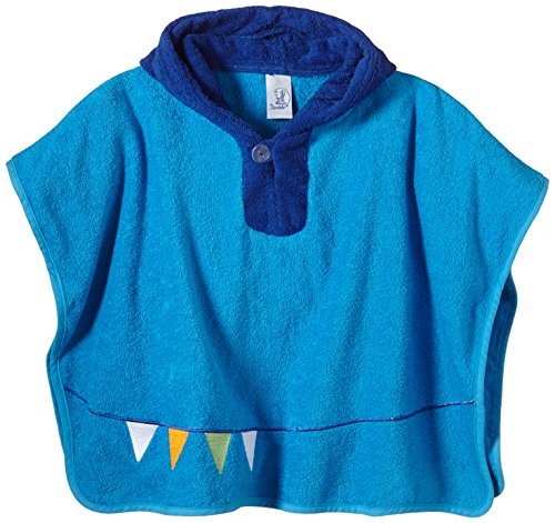 Sterntaler Baby Boys 0-24m Poncho Wimpel Plain Bathrobe, Blue (Azur 334), One Size