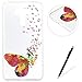 Produktbild ASUS ZenFone 3 Laser ZC551KL Hülle,Feeltech Weiche Ultra Dünn Crystal Clear Gel TPU Bumper Flxible Silikon Handyhülle Durchsichtige Schutzhülle mit Schöne Zeichnung Gedruckte Design Anti-Scratch Shock-absorber [with Frei Schwarz Stylus] Perfekte Passform für ASUS ZenFone 3 Laser ZC551KL - Bunter Schmetterling