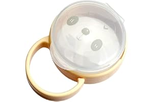 WATAWATA Baby Dummy Case, Pacifier Case, Travel Soother Box, Transparent Soother Pod Pacifier Holder Box for Kids (Mid, Yellow)