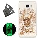Produktbild Samsung Galaxy A5 (2016)/A510F hülle,[Mit freiem schwarzem Kickstand] Keyye [Kreative Luminous Durable] Silikon hülle,Aquarell Drucken Muster [Anti Staub]SchlankWeich gel TPU Schrubben Transparent Schutzhaut fluoreszierend Grüner Effekt Nacht Glühen in der Dunkel Portable Cover für Samsung Galaxy A5 (2016)/A510F-Skelett Rose