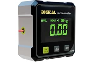 GENERIC Digitaler Winkelsucher mit Elektronischem Laser - 4-seitige magnetische Winkellehre, Würfelneigungsmesser mit Hintergrundbeleuchtung, Hochpräzises Messwerkzeug für Holzbearbeitung, Tischsäge, Hängend