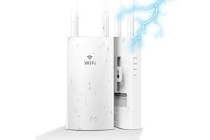 PHAVN Ripetitore WiFi Esterno, WiFi Extender Esterno 1200 Mbit/s Access Point Esterno (5GHz&2.4GHz) Dual Band con PoE, 2 Gigabit Porta Ethernet, 2 Antennas, Modalità AP/Ripetitore/Router, Impermeabile IP66