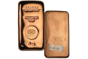 PRECIOUS & VALUABLE METALS PORQUE NO SOLO EL ORO RELUCE Barren "Cast" Kupfer 5 Unzen (ca. 155 Gramm) Reinheit 999.9 Geprägt in Deutschland