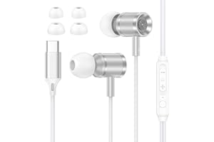 AILKIN USB C Headphones Wired for Samsung Galaxy A16 5G A17 A15 A56 A55 A53 A54 A36 A35 S25 Ultra S24 S23 S22 S21, Type C Earphones Wired In Ear Earbuds with Mic & Volume Control for iPhone 17 Air 16e 15 Pro