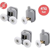 Duşakabin Tekerleği 4 L&uuml; Set Gri Teker &Ccedil;apı 22 mm Cam Kabinler İ&ccedil;in