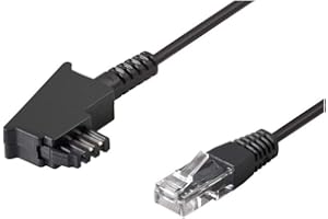 ‎GOOBAY Goobay 51233 Routerkabel, Anschlusskabel für DSL / ADSL / VDSL, TAE-F Stecker auf RJ45 Stecker (8P2C), schwarz, 3m, 3 Meter