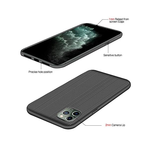 A-VIDET 3 IN 1 Handy-Zubehör Maßanzug für iPhone 11 Pro Ultradünne Matte Silikon-Hülle + Panzerglas 9H Schutzfolie + Kamera Panzerglas Schutzhülle für iPhone 11 Pro 5.8 Zoll – Bild 3