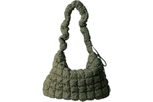 Sopxpvp Quilted Crossbody Bag, Quilted Tote Bags for Women, Lightweight Puffy Tote Bags with Zipper, Puffy Crossbody Bags for Women for Daily Use