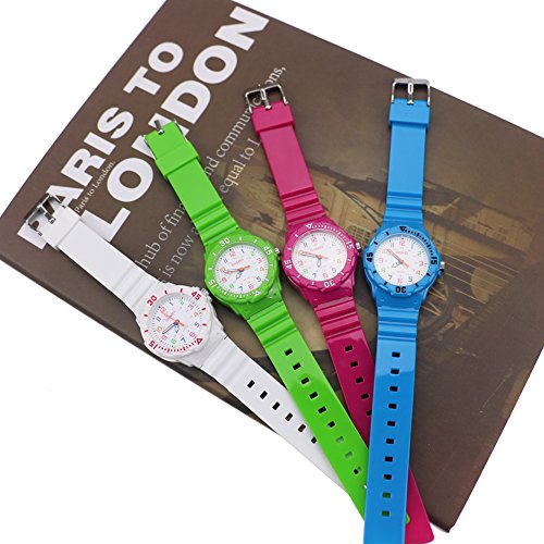 Kinderuhren-JungenKinder-Wasserdicht-Analog-Armbanduhr-fr-Jungs-MdchenGrn-Kinderuhr
