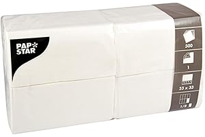 ‎PAPSTAR PAPSTAR Servietten, Tissue, weiss, 33 x 33 cm